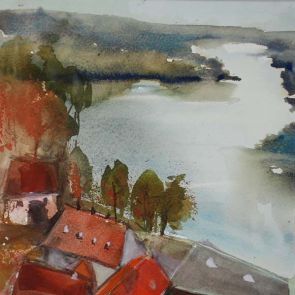 Vue from the tower, 30x30 cm, Poland 2015